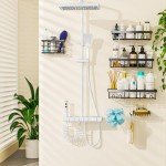 Moforoco 5-Pack Adhesive Shower Caddy Organizer