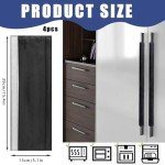 Set of 4 Black Refrigerator Door Handle Covers