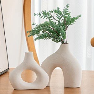 Modern White Ceramic Vases Set for Home Décor