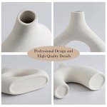 Modern White Ceramic Vases Set for Home Décor