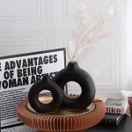 Sawoake Black Donut Vase Set - Modern Decor