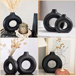 Sawoake Black Donut Vase Set - Modern Decor