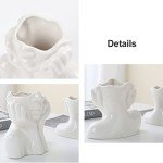 Modern Minimalist Ceramic Face Vase for Home