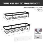 Roco Self-Adhesive Shower Shelf - Black (2 Pack)