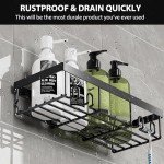 Roco Self-Adhesive Shower Shelf - Black (2 Pack)