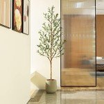 Tall Artificial Olive Tree with Lifelike Fruits