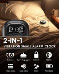 OnLyee Small Vibrating Alarm Clock with Dual Alarms