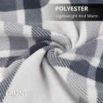 Plaid Fleece Blanket Poncho - Gray/White