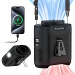 Portable 10000mAh Waist Clip Fan with Flashlight