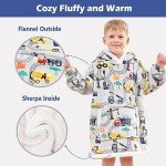 Kids' Wearable Blanket Hoodie with Sherpa Flannel