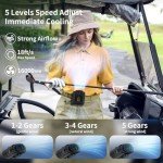 Portable 10000mAh Waist Clip Fan with Flashlight