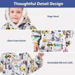 Kids' Wearable Blanket Hoodie with Sherpa Flannel