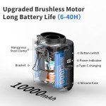 Portable 10000mAh Waist Clip Fan with Flashlight