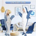 Cozy Shark Blanket Onesie for Adults and Kids