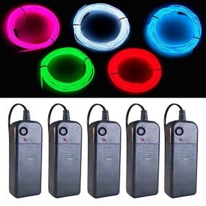 Neon EL Wire 5 Pack - 9ft Battery Operated