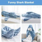 Cozy Shark Blanket Onesie for Adults and Kids