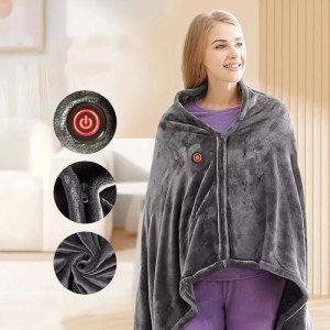 USB Heated Shawl Blanket with 3 Heat Settings