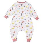 Dinosaur Toddler Sleep Sack with Feet – Pink 3-4T