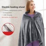 USB Heated Shawl Blanket with 3 Heat Settings