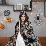Hooded Halloween Cozy Sherpa Blanket for Adults