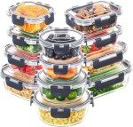 12 Pack Airtight Glass Food Storage Containers