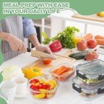 12 Pack Airtight Glass Food Storage Containers