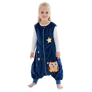 Toddler Sleeping Sack with Feet - Dark Blue Owl