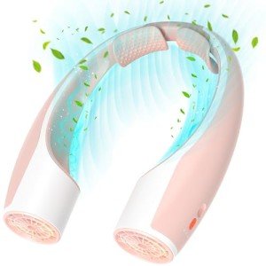 Rohent Portable Neck Fan - Pink, USB Rechargeable