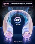 Rohent Portable Neck Fan - Pink, USB Rechargeable