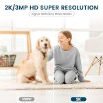2K Indoor Security Camera with 360° Pan/Tilt