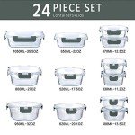 24-Piece Airtight Glass Food Storage Set