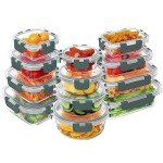VERONES 24-Piece Airtight Glass Storage Container Set