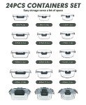 VERONES 24-Piece Airtight Glass Storage Container Set