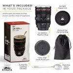 Camera Lens Coffee Mug with Lids and Spoon