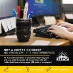 Camera Lens Coffee Mug with Lids and Spoon