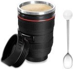 Insulated Travel Coffee Mug with Lid - 300ml Black