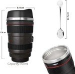Insulated Travel Coffee Mug with Lid - 300ml Black