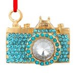 Blue Camera Christmas Ornaments for Tree Decoration