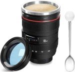 Camera Lens Coffee Mug with Spoon - 350ml