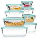 Vtopmart 8-Pack Airtight Glass Meal Prep Containers