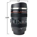 Camera Lens Coffee Mug with Retractable Lid