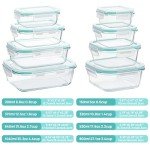 Vtopmart 8-Pack Airtight Glass Meal Prep Containers