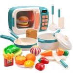 Kids Play Kitchen Set with Microwave and Toys