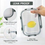 10-Pack Glass Meal Prep Containers with Airtight Lids