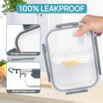 5-Pack Airtight 33oz Glass Food Storage Containers