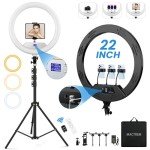 22" Dimmable Ring Light with Tripod and USB Ports