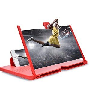 12-Inch Red Phone Magnifying Screen and Stand