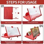 12-Inch Red Phone Magnifying Screen and Stand