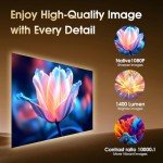 Mini Projector with WiFi, 4K Support, HDMI Cable