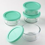 8-Piece Glass Food Storage Containers with Mint Lids